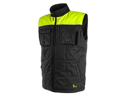 Pánská zimní vesta SEATTLE, fleece, černo-žlutá, vel. M